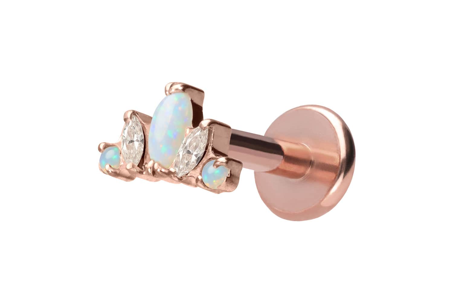 Titan Labret Piercing mit Push Fit LOTUSBLÜTE